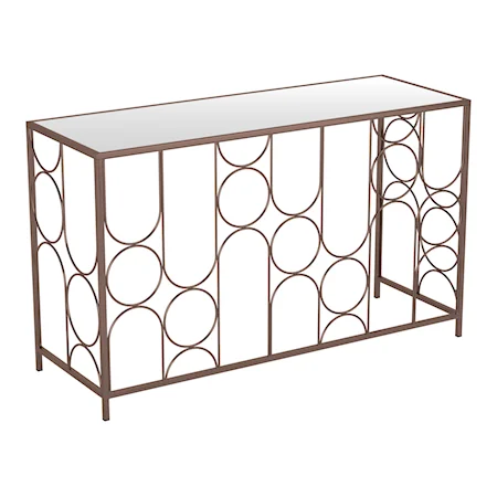 Contemporary Console Table with Glass Top