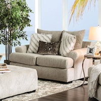 Transitional Love Seat with Loose Back Pillows