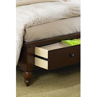 Storage Drawers on Sleigh Bed Footboard