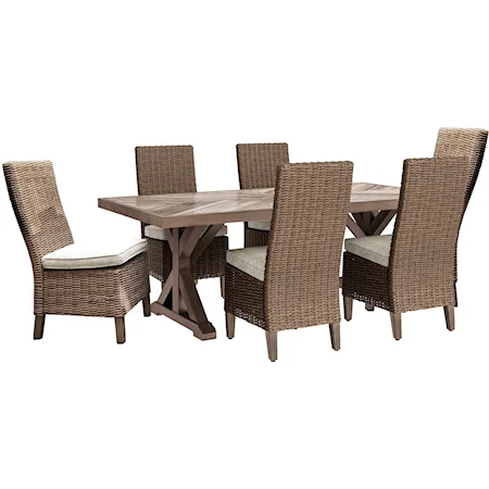 Outdoor Dining Table with 6 Chairs