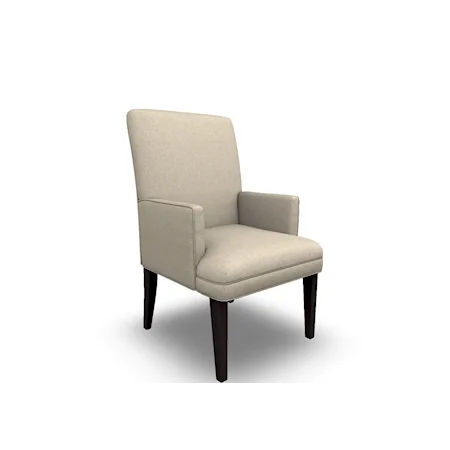 Transitional Upholstered Captain's Dining Arm Chair