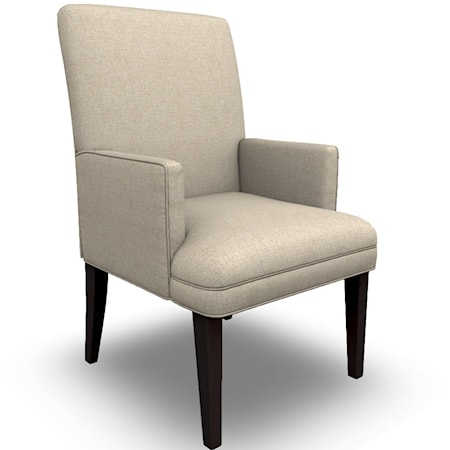 Transitional Upholstered Captain's Dining Arm Chair