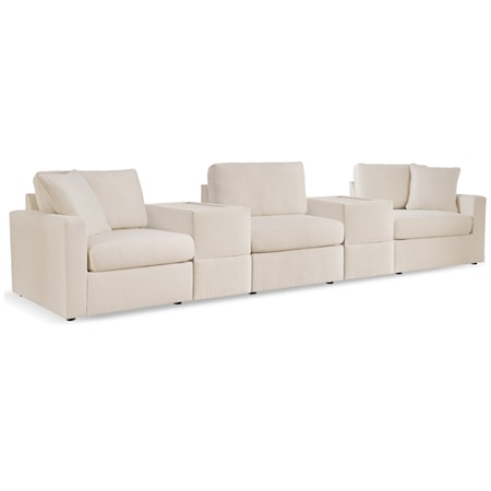 5-Piece Sectional And 3 Ottomans