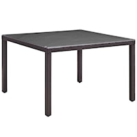 47" Square Outdoor Patio Glass Top Dining Table