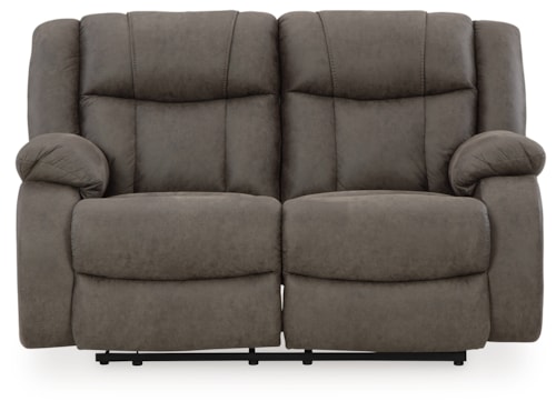 Contemporary Reclining Loveseat with Pillow Armrests