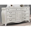 New Classic Argento 8-Drawer Dresser with Arched Mirror