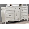 New Classic Furniture Argento 8-Drawer Dresser with Arched Mirror