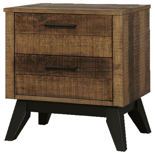 Rustic 2-Drawer Nightstand