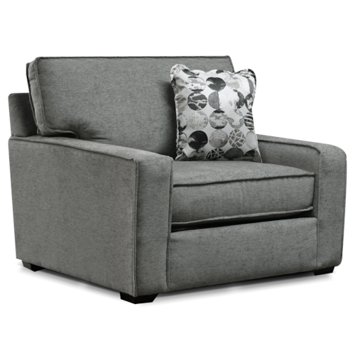 Casual Chair and a Half with Track Arms