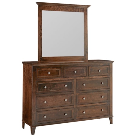 Dresser and Mirror Set