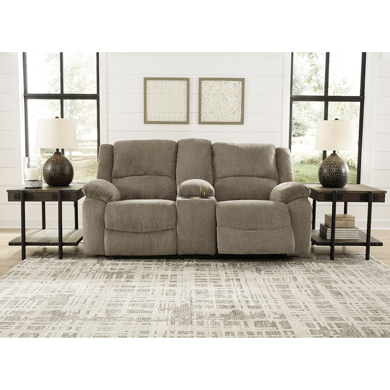 Ashley Furniture Signature Design Draycoll Double Reclining Loveseat w/ Console
