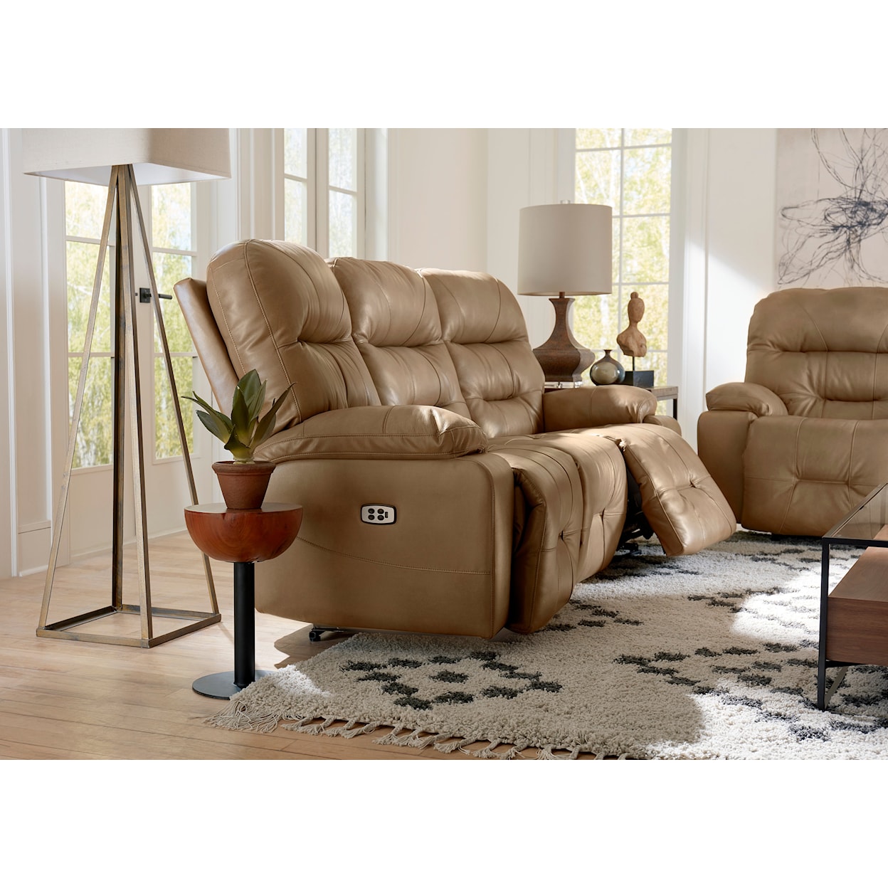 Best Home Furnishings Ryson Power Reclining Space Saver Sofa