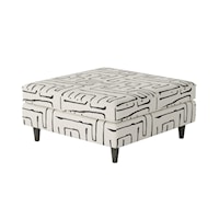 Mid-Century Modern Square Cocktail Ottoman