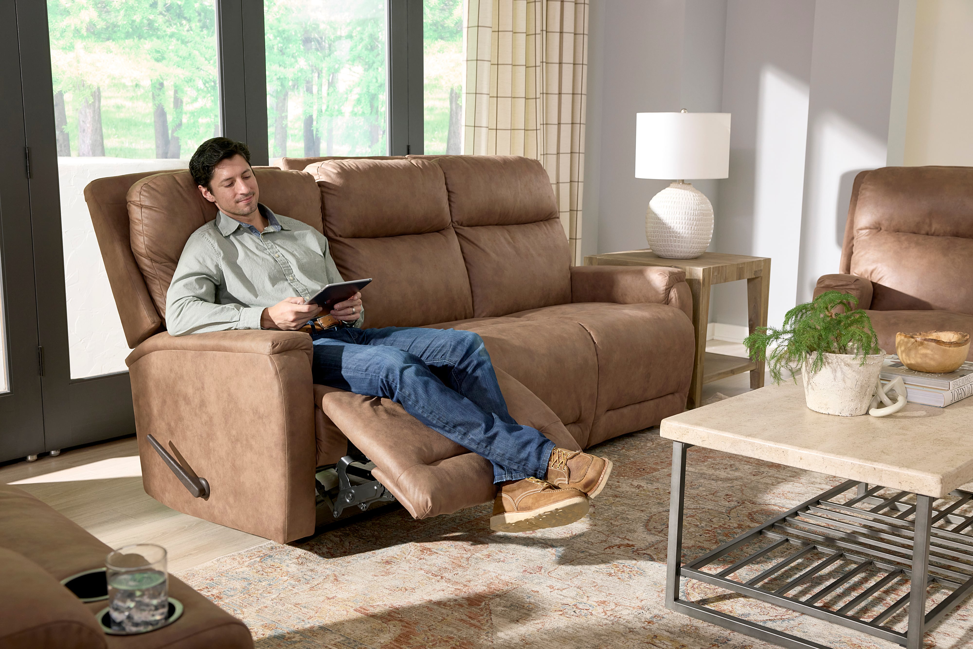 Best Home Furnishings Derek Power Space Saver Reclining Sofa