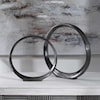 Uttermost Accessories - Statues and Figurines Orbits Black Ring Sculptures, S/2