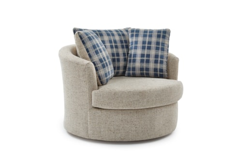 Contemporary Swivel Glider Chair with Barrel Shape