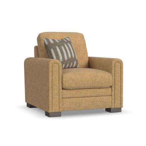 Transitional Fabric Chair with Reversible Seat Cushion