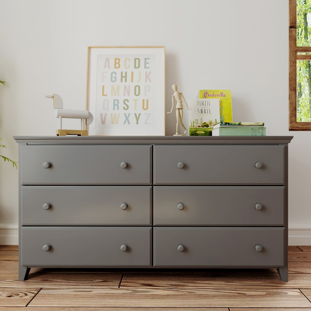 Jackpot Kids Storage Solutions Youth 6 Drawer Dresser in Gray