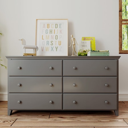 Youth 6 Drawer Dresser in Gray