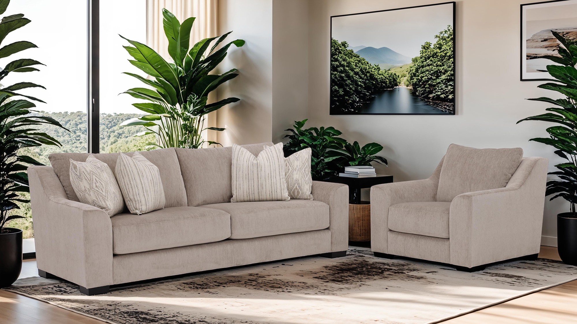 Tapered Slope Arm Chair and a Half