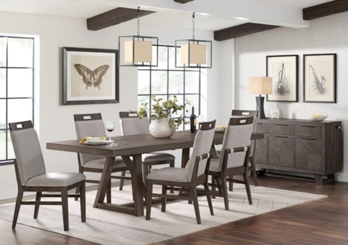 Contemporary Rustic Seven-Piece Dining Set