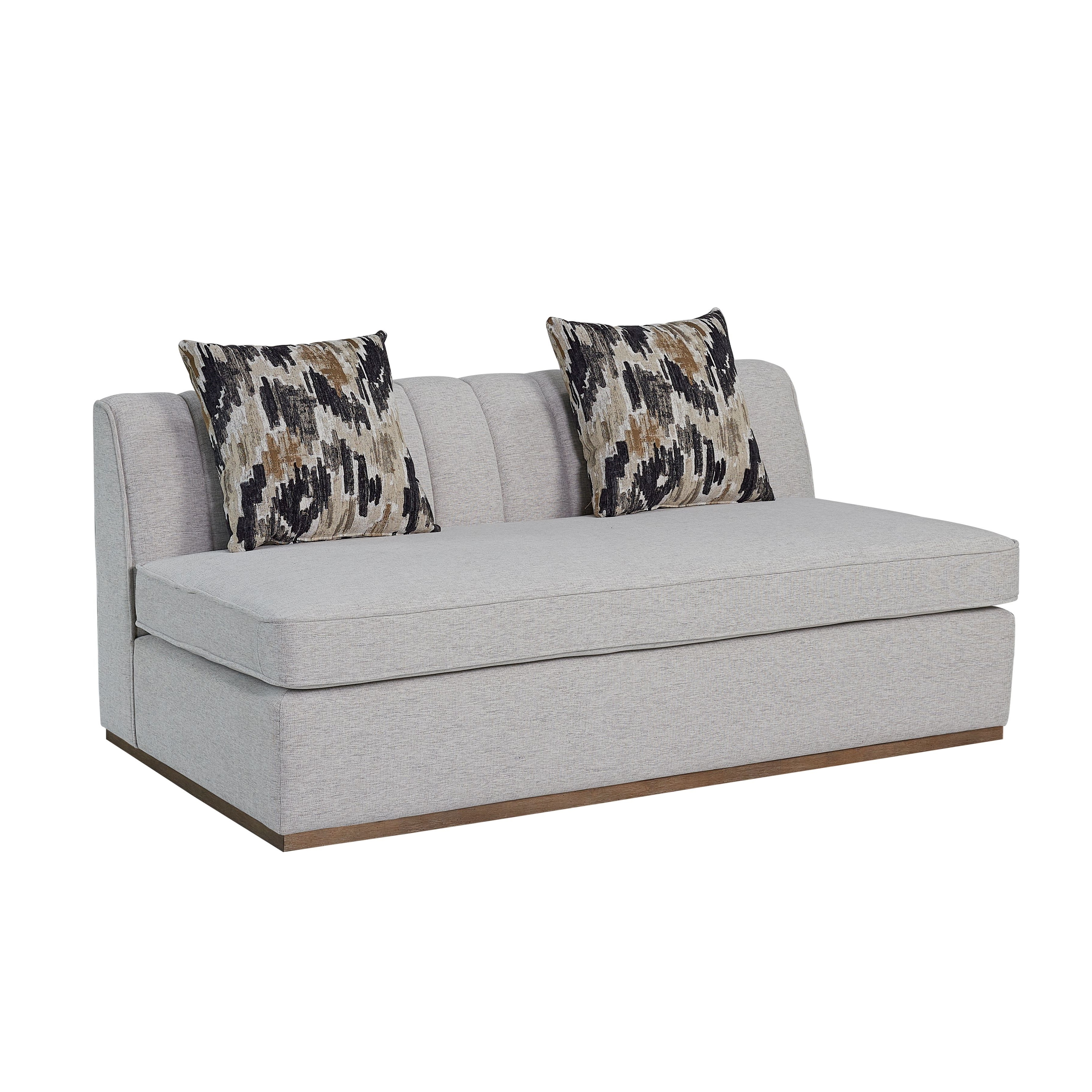 Armless Channel Loveseat w/Plinth Base
