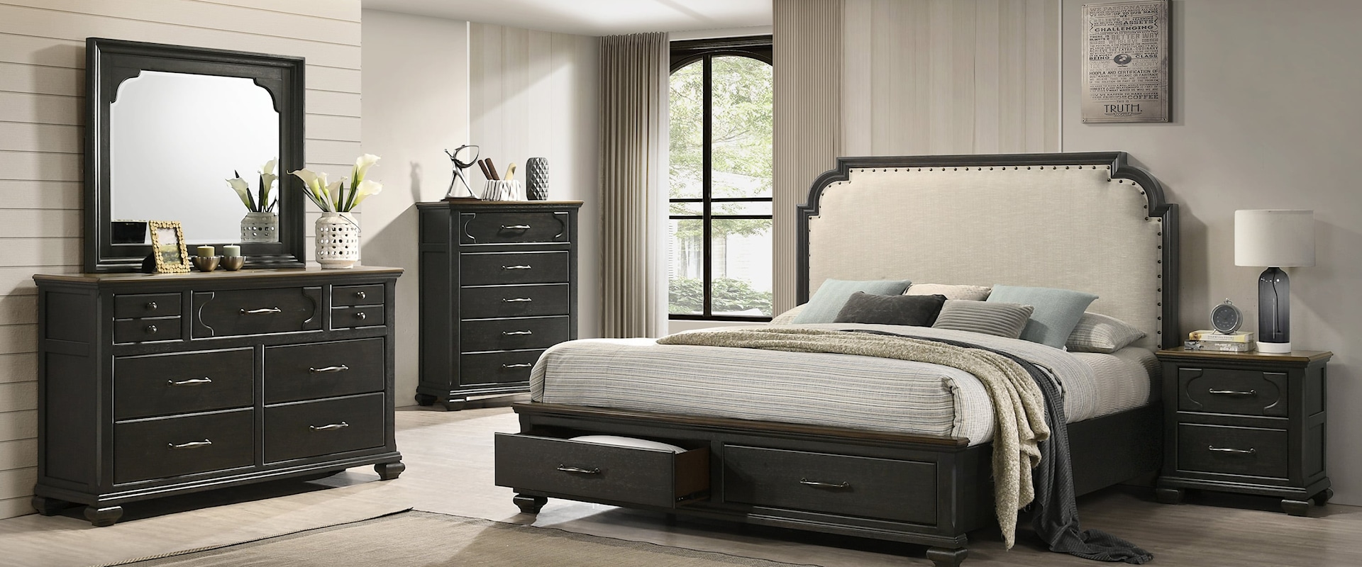 Hamilton Transitional Queen 5-Piece Bedroom Set