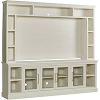 Traditional 98" Console and Hutch with Wire Management