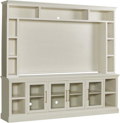 Traditional 98" Console and Hutch with Wire Management