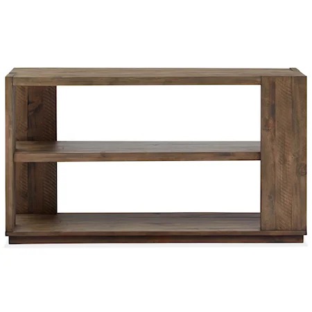 Rustic Sofa Table with Shelving