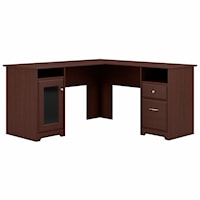 Cabot 60W L Shaped Computer Desk in Harvest Cherry