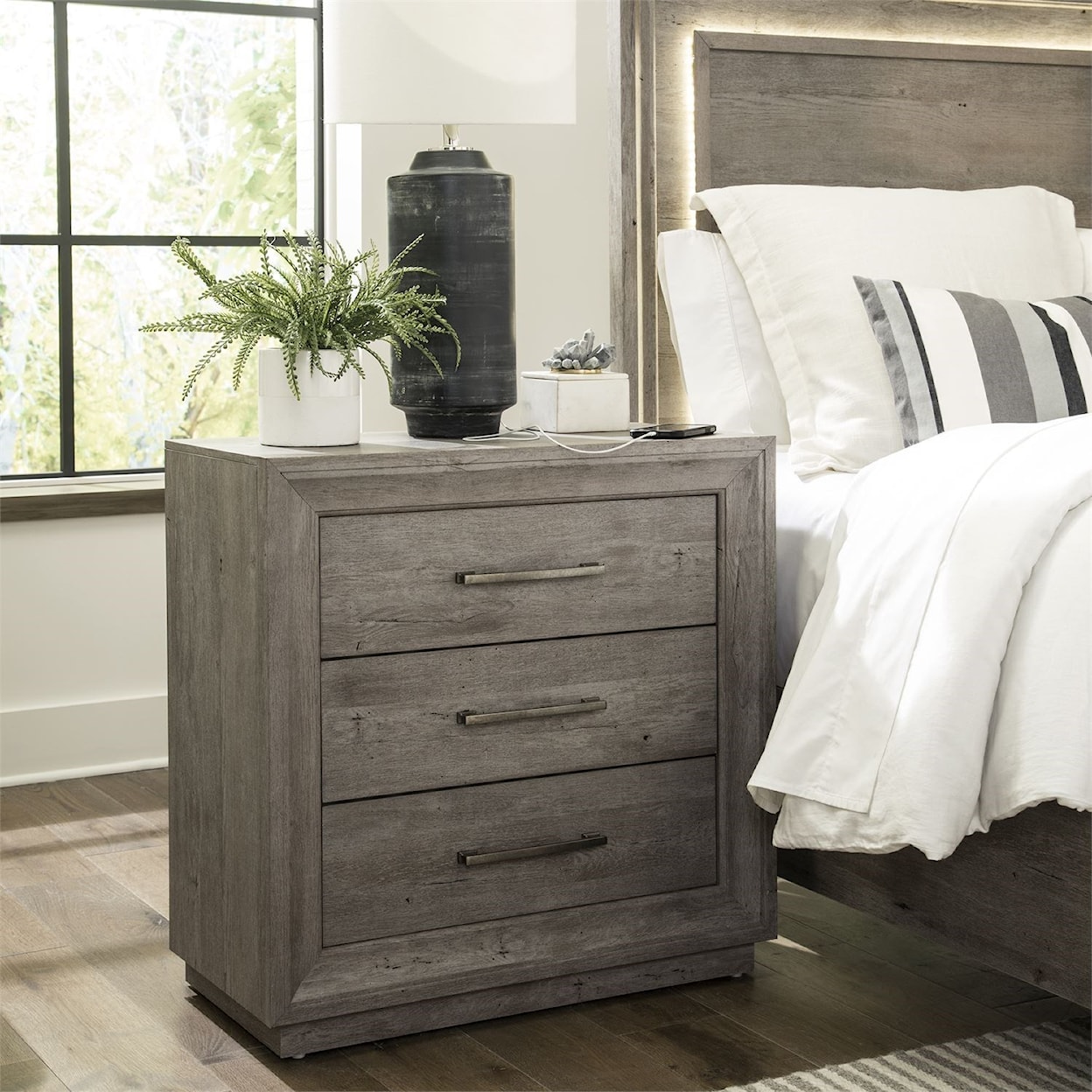 Liberty Furniture Horizons Bedside Chest with Charging Station