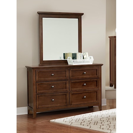 6-Drawer Dresser and Vertical Mirror Set