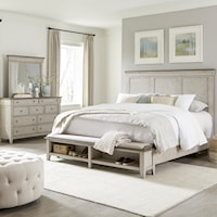 Modern Farmhouse 3-Piece Queen Storage Bedroom Set with Felt-Lined Drawers
