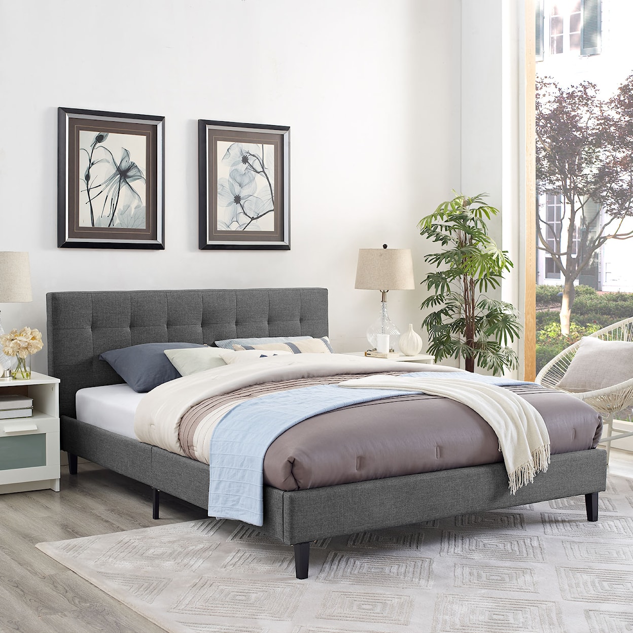 Modway Linnea Queen Fabric Bed