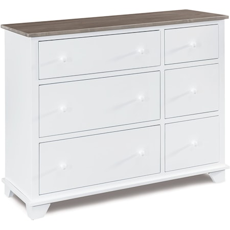 Generations 6-Drawer Combo Dresser in Two-Tone Finish