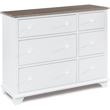 Farmhouse 6-Drawer Combo Dresser