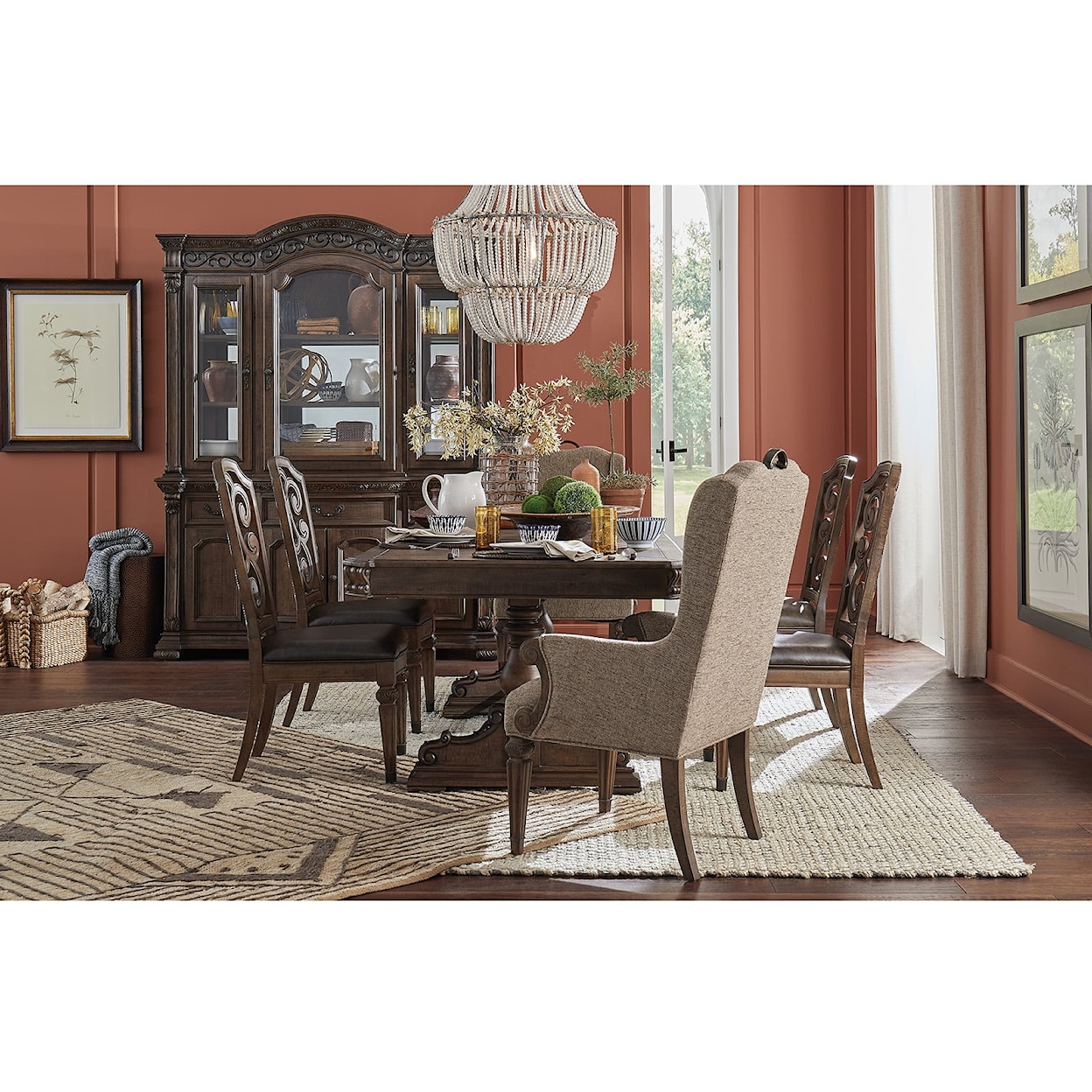 Magnussen Home Durango Dining Upholstered Host Arm Chair