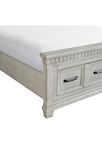 Elements International McCoy Cottage King Storage Bed with Dental Molding