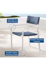 Modway Raleigh Stackable Outdoor Patio Aluminum Bar Stool