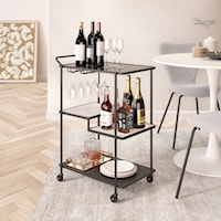 Contemporary 3-Shelf Bar Cart