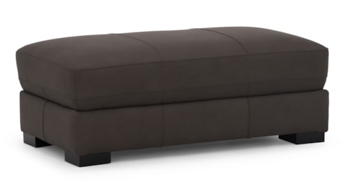 Contemporary Rectangular Leather Cocktail Ottoman