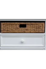 Cottage Creek Furniture St. Croix Farmhouse 4-Drawer Dresser with Removable Seagrass Baskets