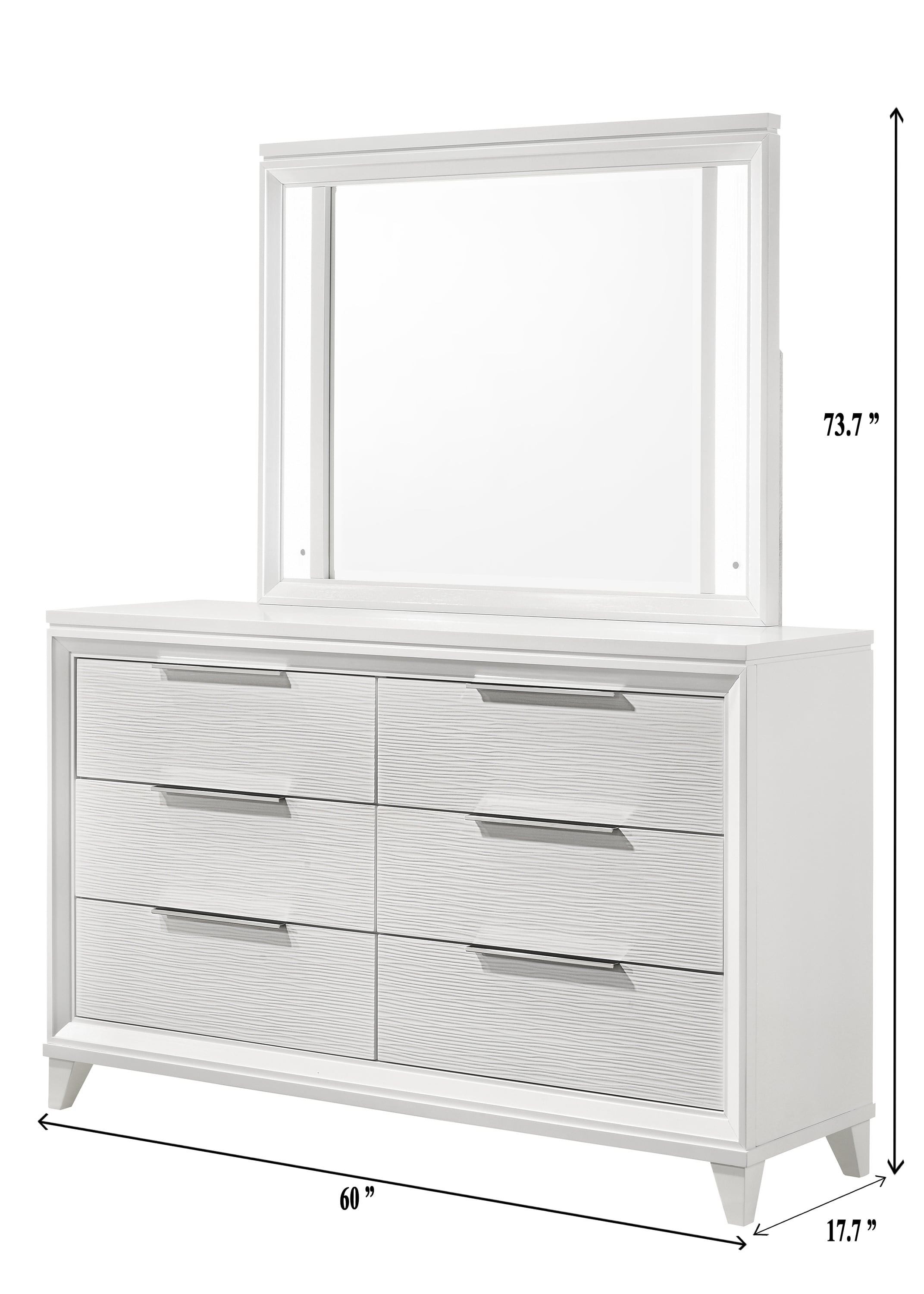 Dresser and Mirror Set