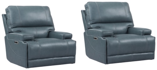 Casual Cordless Power Recliner with Power Headrest (Set of 2)