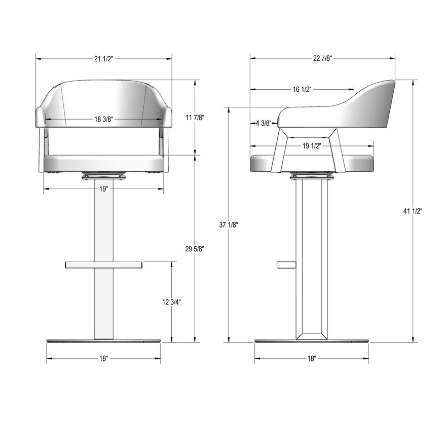 Upholstered Bar Height Swivel Stool