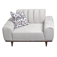 Transitional Upholstered Chair and a Half with Channel Tufting
