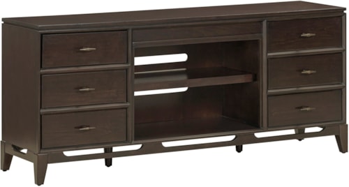 Transitional 65" Console with Removable Shelves