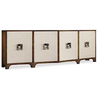 Transitional Four Door Credenza with Adjustable Shelves