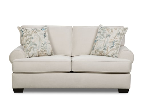 Casual Loveseat with Rolled Arms